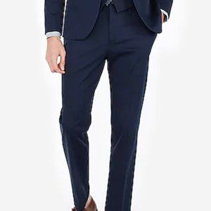 Slim Navy Cotton Blend Performance Suit Pants